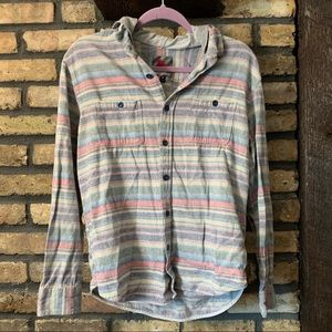 Multicolored Striped Button Up